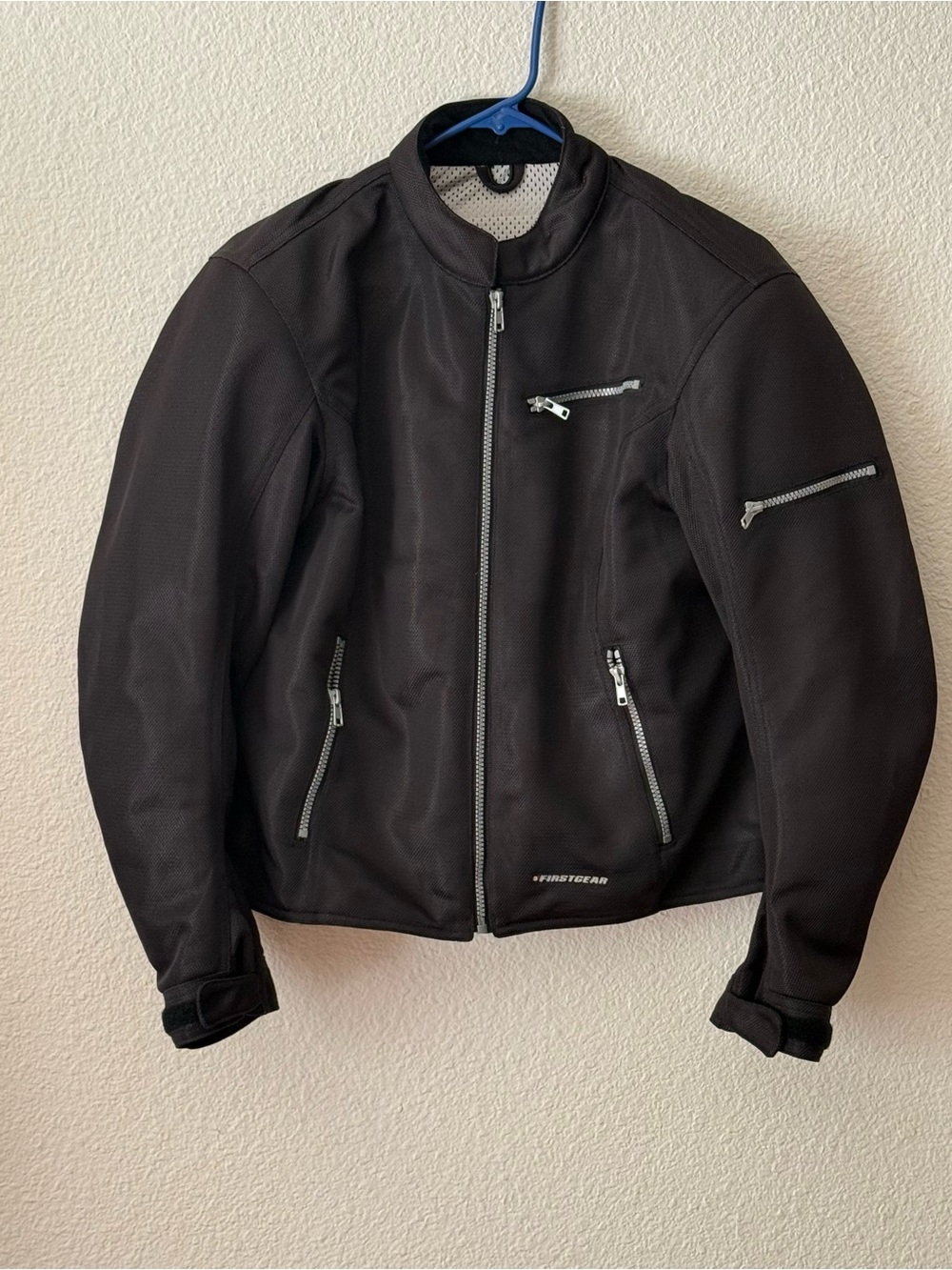 Firstgear Women's Motorcycle Jacket Black SZ L Padded Full Zip Polyester